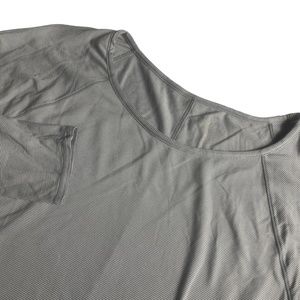 Athleta Large Gray Stripe‎ Jersey Pull Over (one small mark)